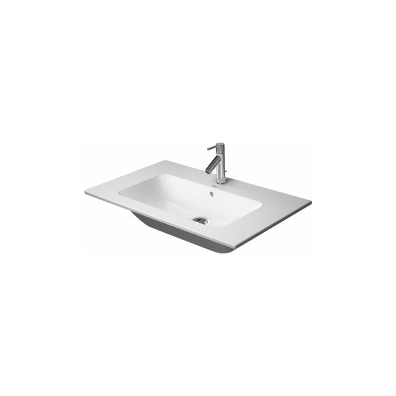 

Lavamanos Duravit ME de Starck Furniture, sin agujero para grifo, rebosadero, con banco para grifo, 830 mm, color: Seda blanca mate con Wondergliss