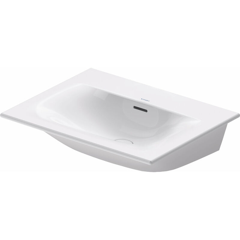 

Lavamanos Duravit Viu 234463, 630 mm, con rebosadero, con banco para grifos, sin agujero para grifos, color: Blanco con Wondergliss - 23446300601