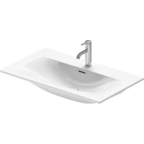 Lavamanos Duravit Viu 234483, 830 mm, con rebosadero, con banco