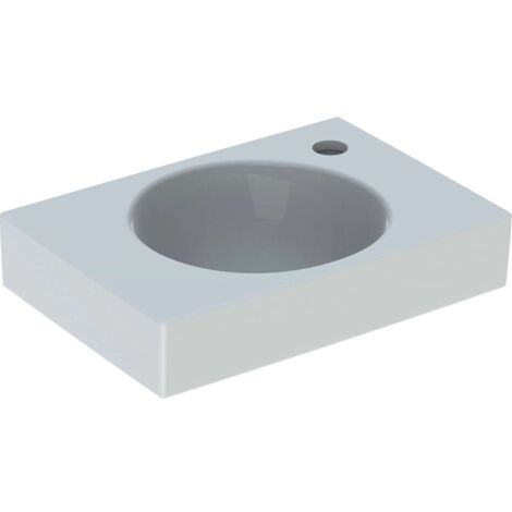 Lavamanos Geberit Preciosa II, Blanco, 40x10,5x28cm, orificio para grifería a la derecha, sin rebosadero