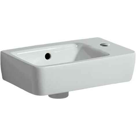 Keramag Renova Nr.1 Comprimo Nuevo lavabo para el lavado a mano, 40x25cm, 276140, con grifo a la derecha, color: Blanco, con KeraTect - 276140600