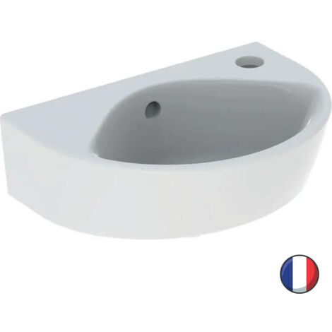 Lavamanos Geberit Renova, compacto, blanco, 36x14,8x25cm, orificio para grifería a la derecha