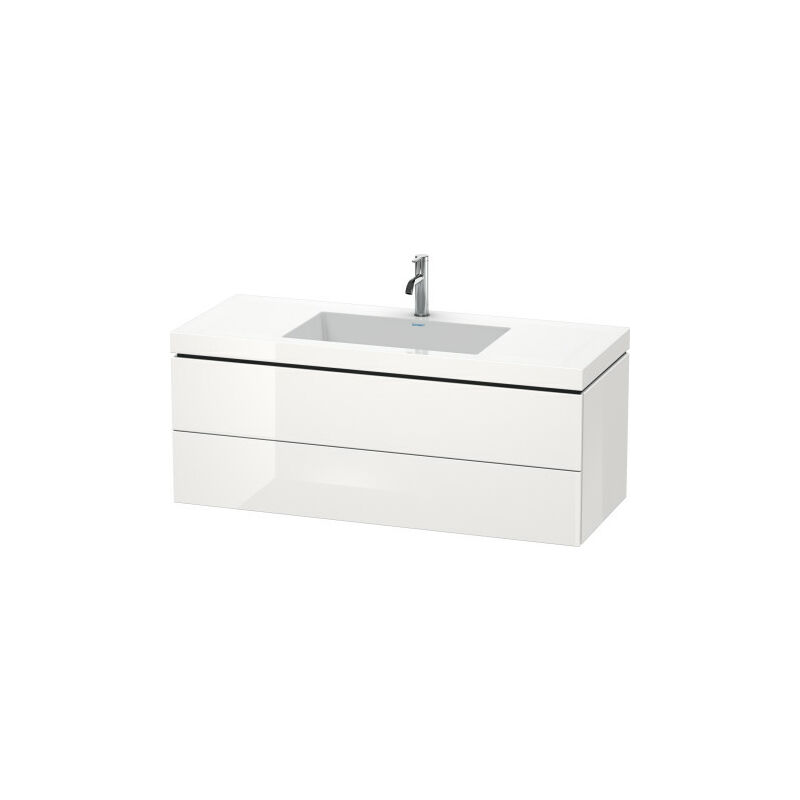 

Lavamanos para muebles Duravit L-Cube con base, colgado en la pared, 120x48 cm, 2 cajones, sin rebosadero, 3 agujeros para grifos, color: Marrón