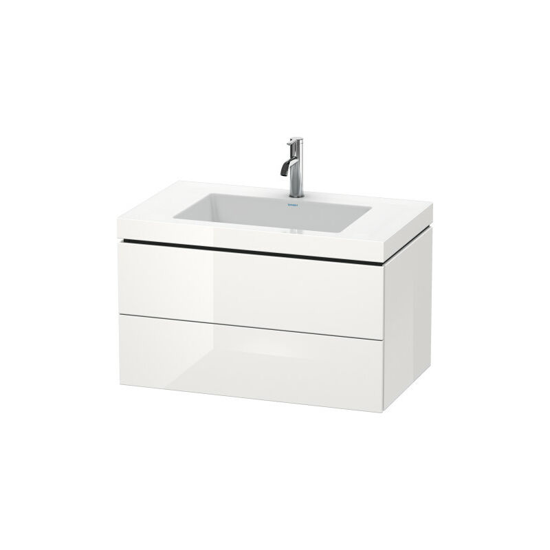 

Lavamanos para muebles Duravit L-Cube con base, colgado en la pared, 80x48 cm, 2 cajones, sin rebosadero, 3 agujeros para grifos, color: Decoración