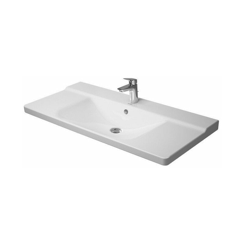 

P3 Comforts mueble lavabo con rebosadero piso para grifería 1050x500mm 3 orificios para grifería blanco - Duravit