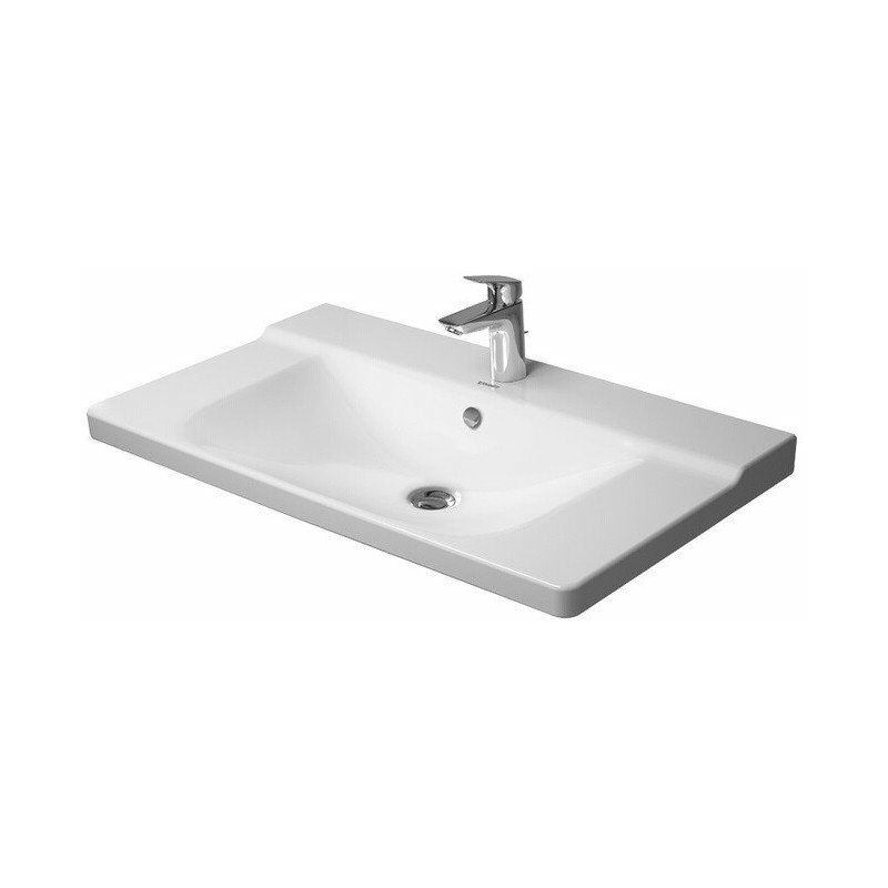 

P3 Comforts mueble lavabo con plato rebosadero 850x500mm 3 orificios para grifería blanco - Duravit