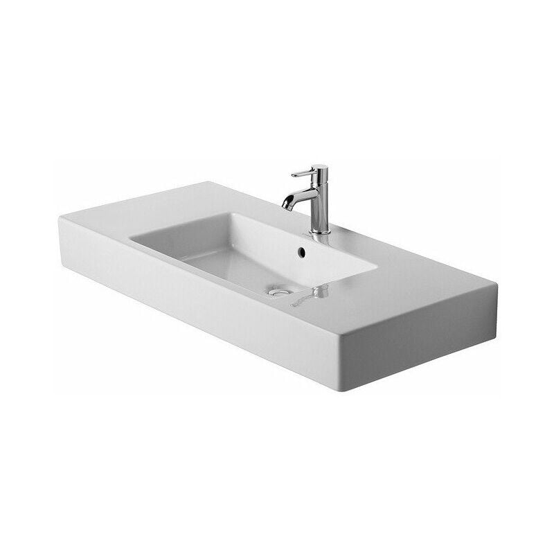 

VERO mueble lavabo con plataforma para grifo rebosadero 1050x490 mm sin orificio para grifería blanco - Duravit