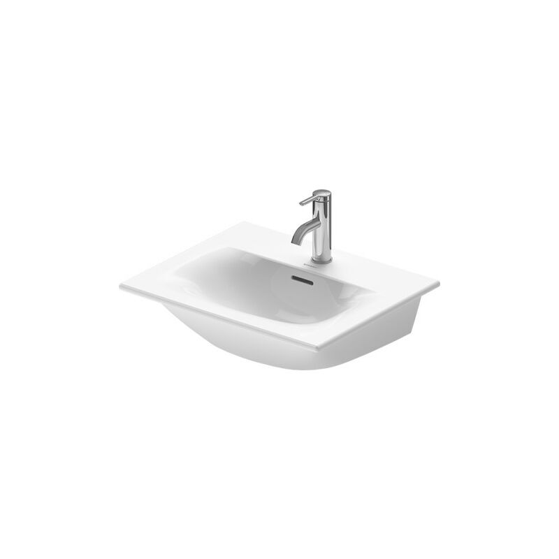 

Lavamanos para muebles Duravit Viu 234453, 530 mm, con rebosadero, con banco para grifos, sin agujero para grifos, color: Blanco - 2344530060