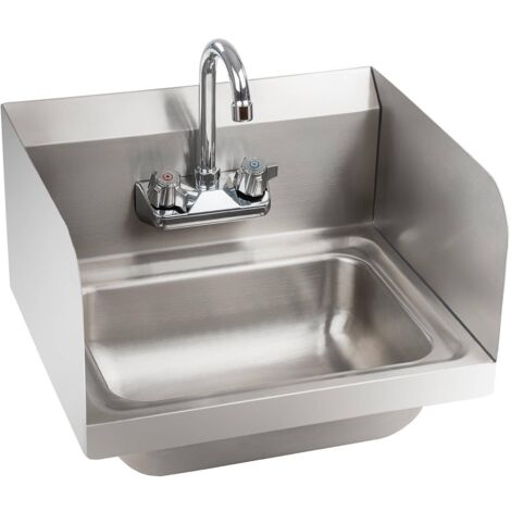 Lavamanos Rchs-2 En Acero Inoxidable De Royal Catering Petos Anti-Salpicaduras - Plateado