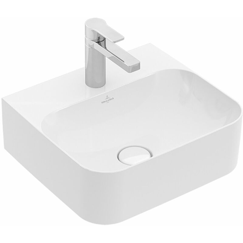 

Lavamanos Villeroy & Boch Finion 43644L 430x390mm, sin rebosadero, 1 agujero para grifo, parte inferior pulida, color: Blanco Piedra, Cerámica Plus