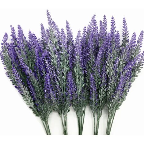 Lavanda artificiale, pianta di plastica, bouquet di fiori artificiali per famiglia, sposa, matrimonio, ufficio, festa, giardino, balcone, interni ed esterni, fai da te, disposizione centrale, simulazi