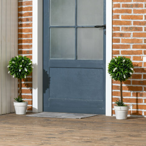 Lavanda artificiale Set di 2 in vaso 60cm altezza 450 foglie resistente elegante plastica bianco