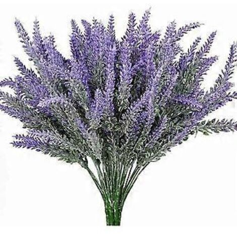 Lavande artificielle charmante, bouquet de mariée et centre de table, bouquets de fleurs en soie réalistes, élégants bouquets violets et verts (3 pièces), fleurs artificielles non toxiques