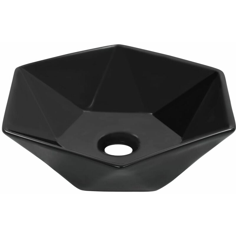 Vidaxl - Lavabo, Lavandino 41x36,5x12 cm in Ceramica Nero 1331