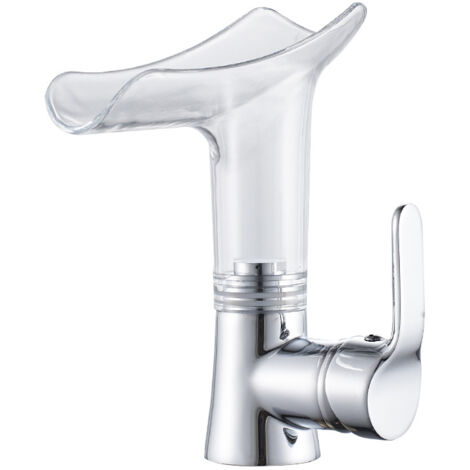 Lavandino a cascata in rame, acqua calda e fredda, mobiletto per il bagno, lavabo da appoggio per la casa, rubinetto trasparente