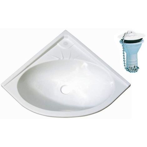 Accessori Bagno Per Camper.Lavandino Ad Angolo Per Camper 330 X 330 X 130 Mm Con Piletta 0791