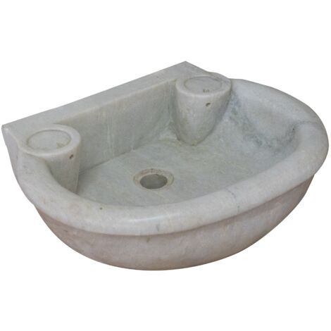 Lavandino in marmo bianco Lavandino cucina Lavabo da appoggio Lavello in pietra Lavandino da interno e esterno Vasca per fontana