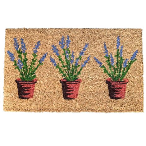 Lavandula Lavender Pots Indoor & Outdoor Coir Doormat