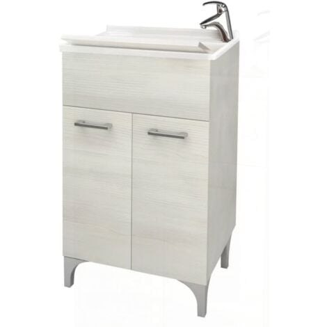 Lavatoio 2 ante da cm 50x50 colore rovere bianco