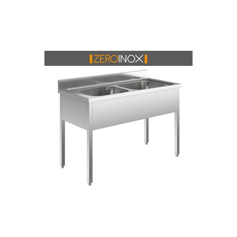 Lavello Cucina 2 Vasche Senza Gocciolatoio.Lavatoio 2 Vasche Senza Gocciolatoio Profondita 70 Acciaio Inox Aisi 304 Dimensione 140x70x85 238 1882 1 Ll1110 14