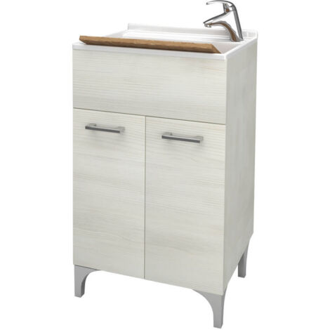 LAVATOIO 2ANTE CM.50X50 ROVERE BIANCO