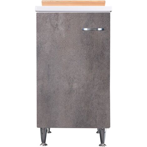 Lavatoio 45x50 corten grigio maniglia destra