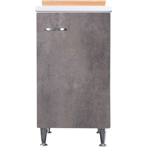 Lavatoio 45x50 corten grigio maniglia sinistra