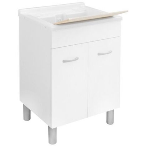 Lavatoio 60x50 cm con mobile in idrofugo e tavola in polipropilene modello lux