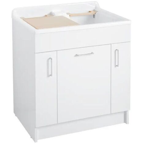 Lavatoio Colavene Twist con Cesto e Asse Lavapanni 80x60x88 Bianco - 24080B