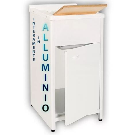 Lavatoio con mobile lavanderia L45 P50 in alluminio