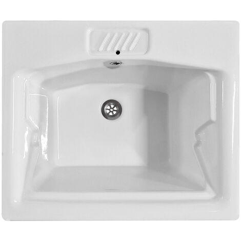 Lavatoio in ceramica 61x51 NILO con Mobile Domina Bianco