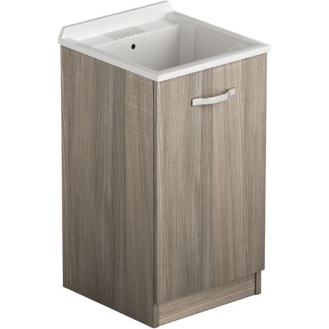Lavatoio in legno 47x50 con anta colore olmo