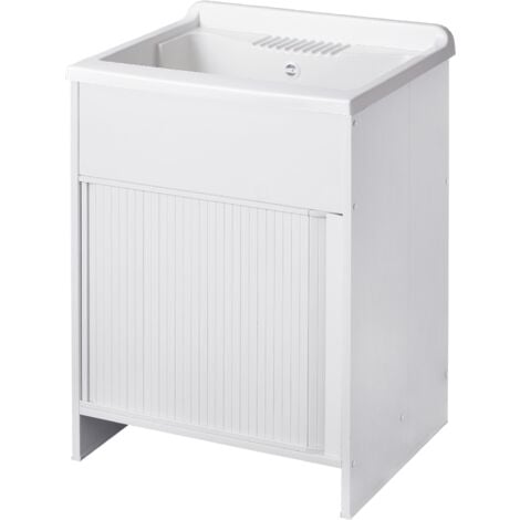 Lavatoio in PVC in KIT a serrandina 60X50 per Interni/Esterni BIANCO