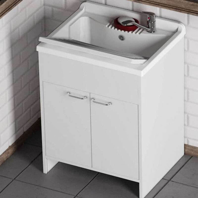 Negrari Mobile Lavatoio 60x50 Cm Vasca In Resina Con Asse E Kit Di ...