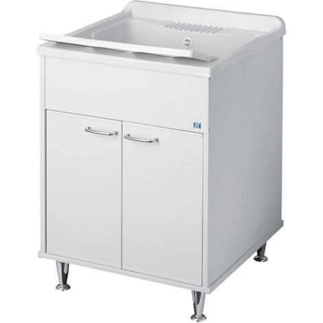 Lavatoio mobile bagno idrorepellente 60x50x84 cm con piedini reg. - negrari