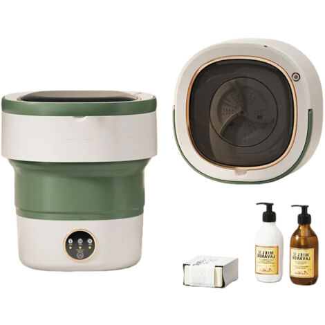 Lavatrice per indumenti piccoli - Mini lavatrice da 16 litri - Lavatrice portatile - Pulizia profonda per indumenti piccoli, pieghevole, ideale per casa, hotel e viaggi(Verde)
