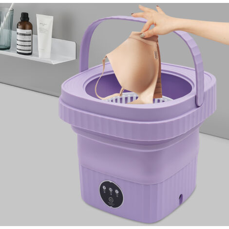Lavatrice portatile viola 6L, mini lavatrice pieghevole, può lavare biancheria intima, calzini, abiti bimbo, asciugamani, guanti e altri piccoli oggetti DE