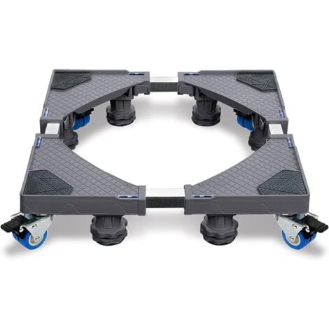 Lavatrici Base per lavatrice regolabile da 8 piedi Base per lavatrice regolabile MAX 300 kg Base per lavatrice per asciugatrice, congelatore (Grigio, con 4 ruote) NAIZY