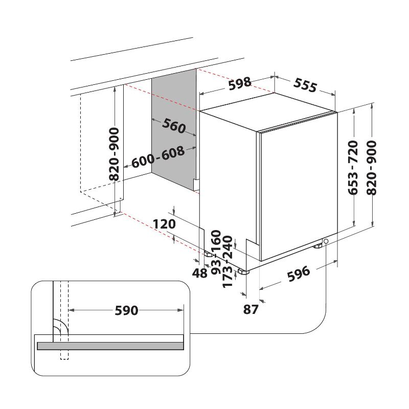 Whirlpool Lavavajillas Integ W2ihd526a 60cm 14c 9p E