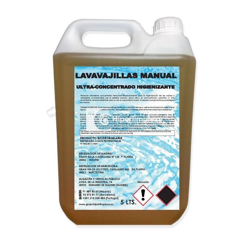 

Hiperlimpieza - Lavavajillas manual concentrado higienizante 5L