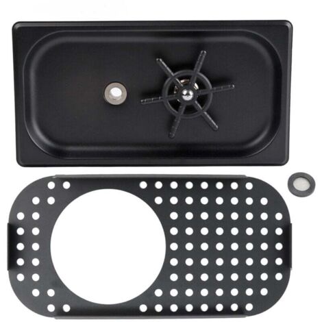 Lavavasos automático para fregadero, enjuagador de vasos de acero inoxidable para fregadero, lavavasos para fregadero de cocina, rociador de vasos y enjuagador (negro)