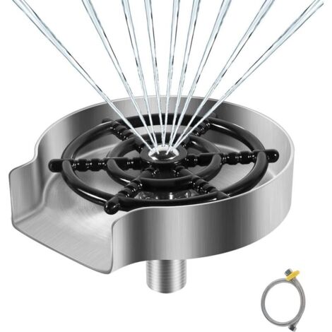 Lavavetri in acciaio inox, accessori per lavelli da cucina, rondella in metallo, lavavetri per lavelli, detergente per vetri, accessori da cucina, argento opaco