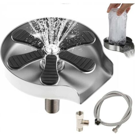 Lavavetri per lavello da cucina, lavavetri in acciaio inox, detergente per bottiglie d'acqua e tazze da caffè, strumento per la pulizia dei vetri per casa, ristorante e bar