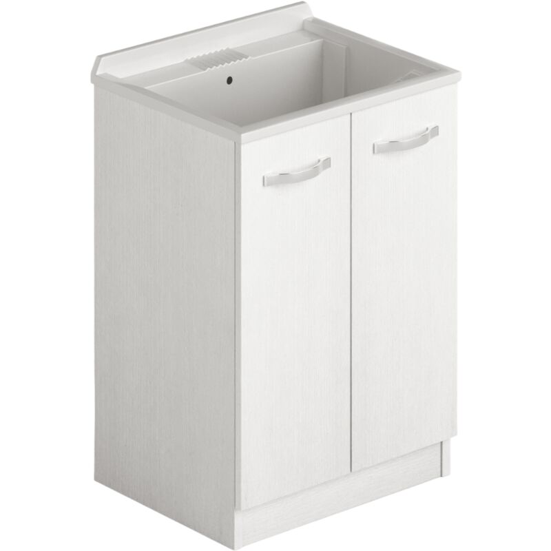 Lave-linge deux portes 61x50x86 frêne blanc
