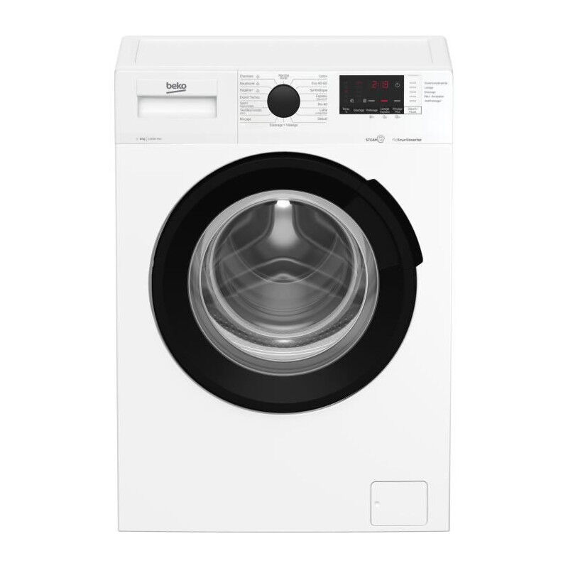 Beko - Lave-linge hublot WUV82221BW - 8 kg - Induction - L60cm - 1200 trs/min - Classe a - Blanc