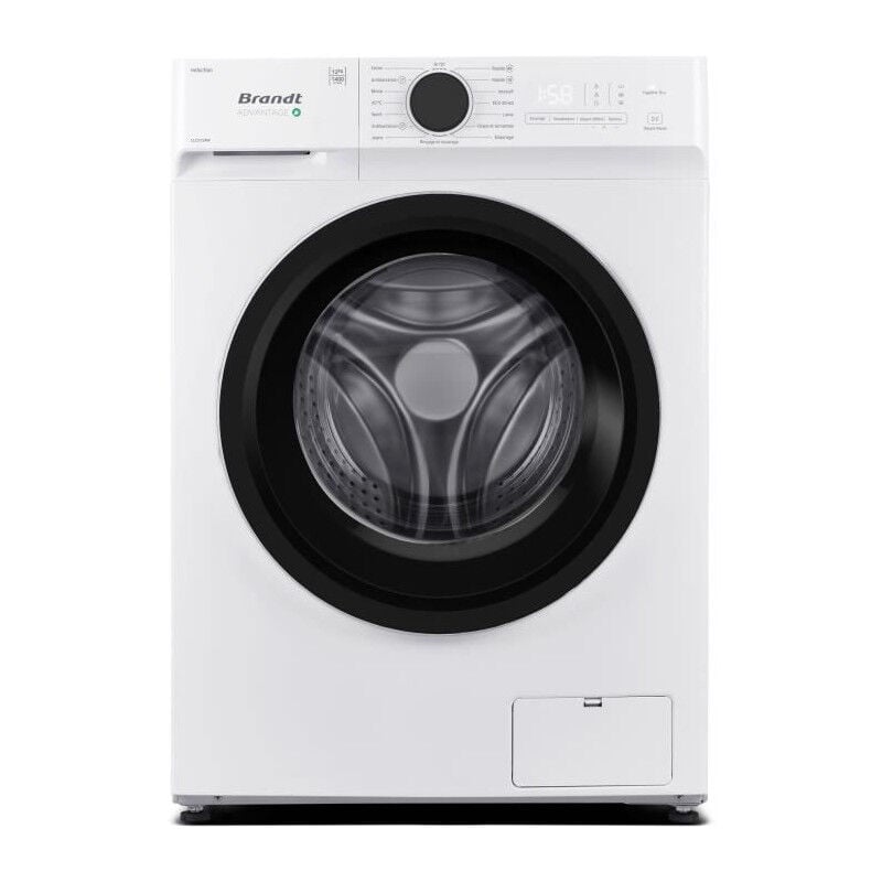 Brandt - Lave-linge hublot LLC3124W - 12 kg - Induction - L60cm - 1400 trs/min - Classe a - Blanc