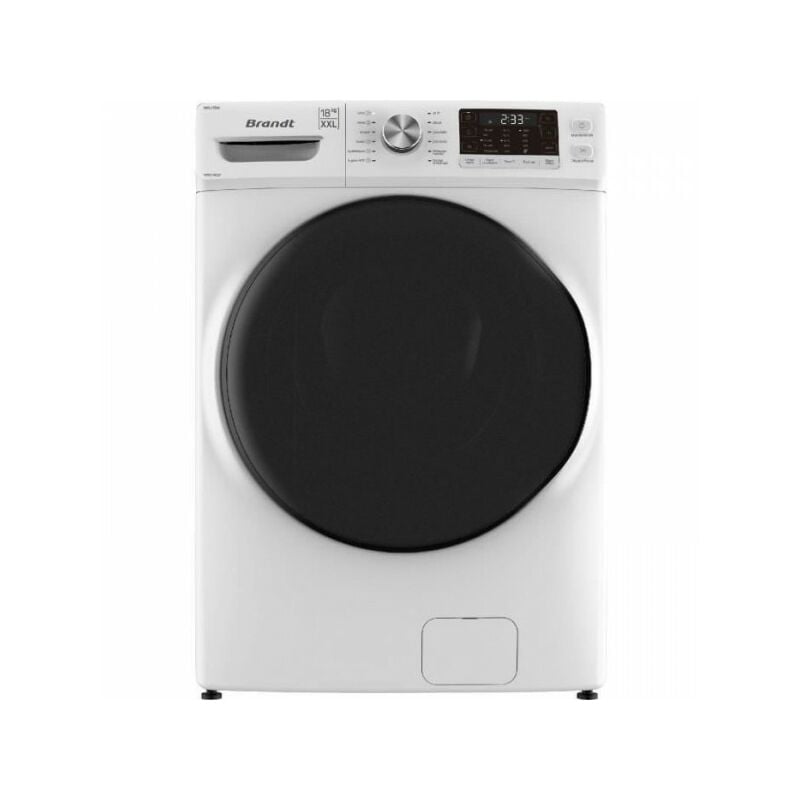 Brandt - Lave-linge hublot WFB218QW - 18 kg - Induction - L70cm - 1000 trs/min - Blanc