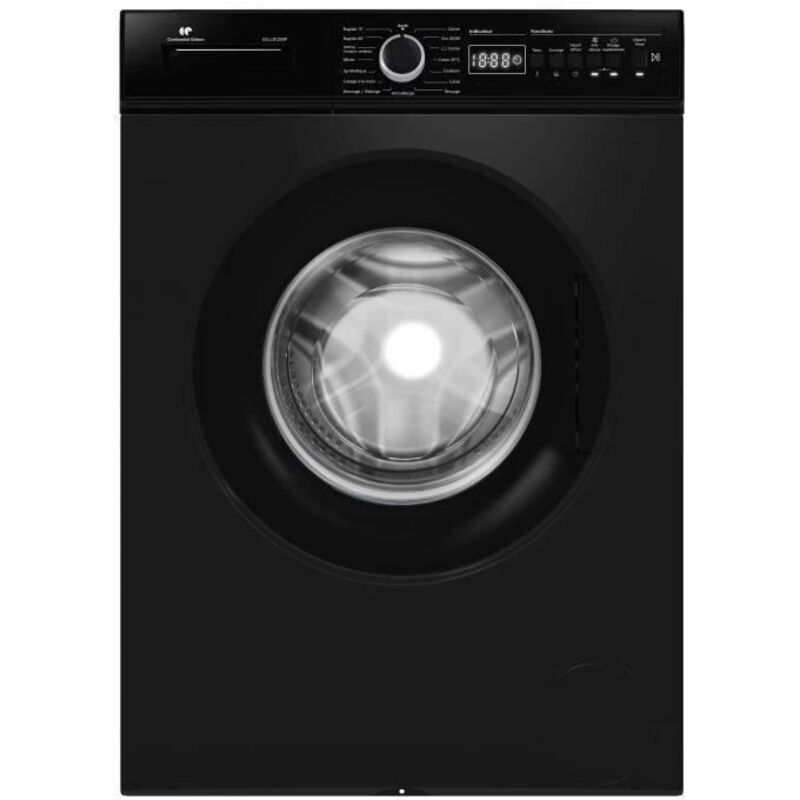 Lave-linge hublot Continental Edison CELL812IBP 8 kg 1200 trs/min Noir mat