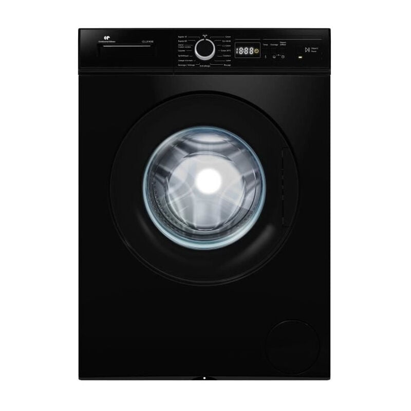 Continental Edison - Lave-linge hublot CELL9140IB - 9kg - Largeur 59,6 cm - Classe a - 1400 trs - moteur induction - noir mat