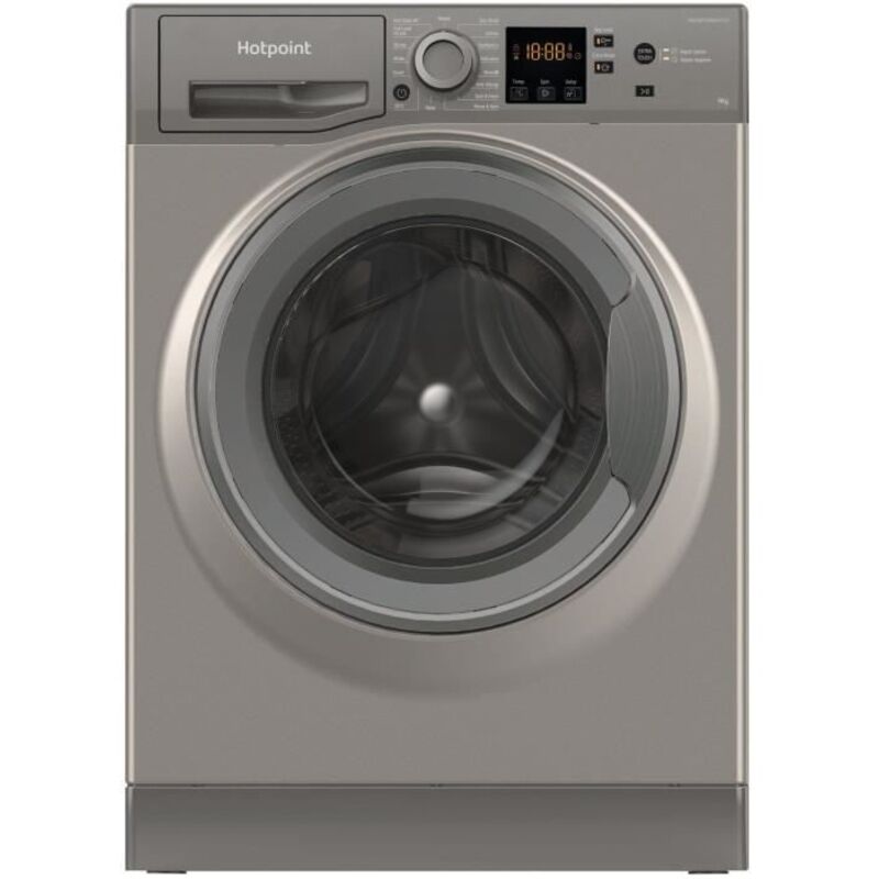 Lave-linge hubot HOTPOINT NSWM946GGFR - 9 kg - Induction - Graphite - Neuf